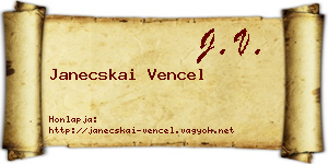 Janecskai Vencel névjegykártya